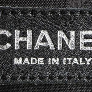 CHANEL Tan Black Quilted Calfskin Leather Cambon F